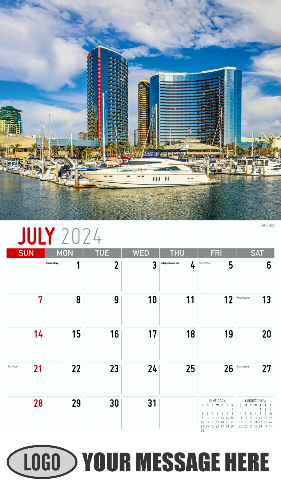 Scenes of California 2024 Business Advertising Wall Calendar - July