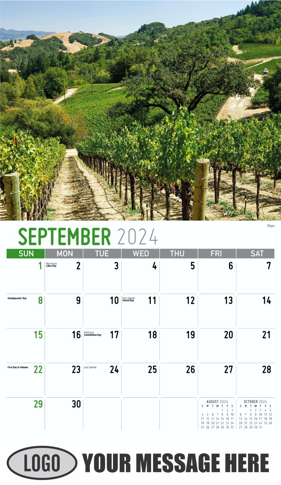 Scenes of California 2024 Business Advertising Wall Calendar - September