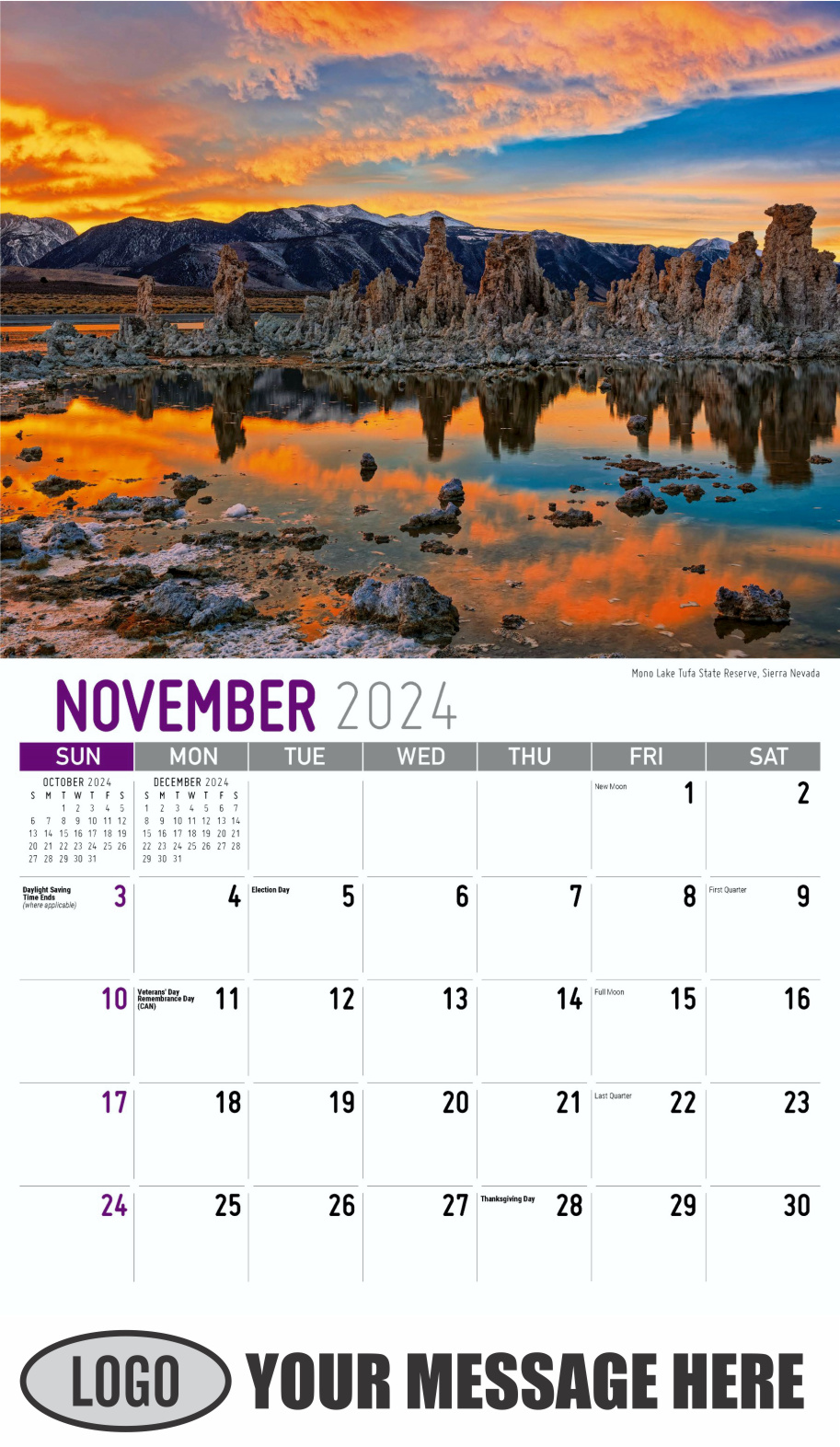 Scenes of California 2024 Business Advertising Wall Calendar - November
