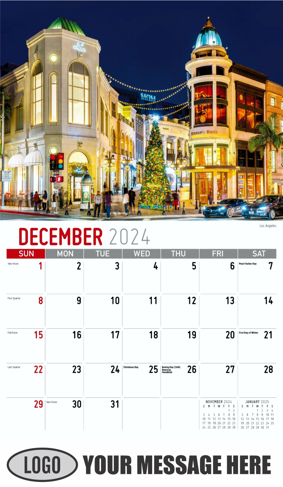 Scenes of California 2024 Business Advertising Wall Calendar - December
