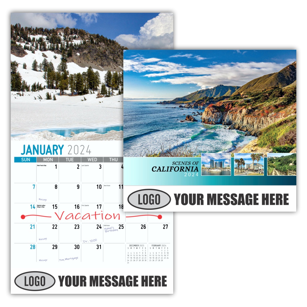 Scenes of California 2024 Business Advertising Wall calendar