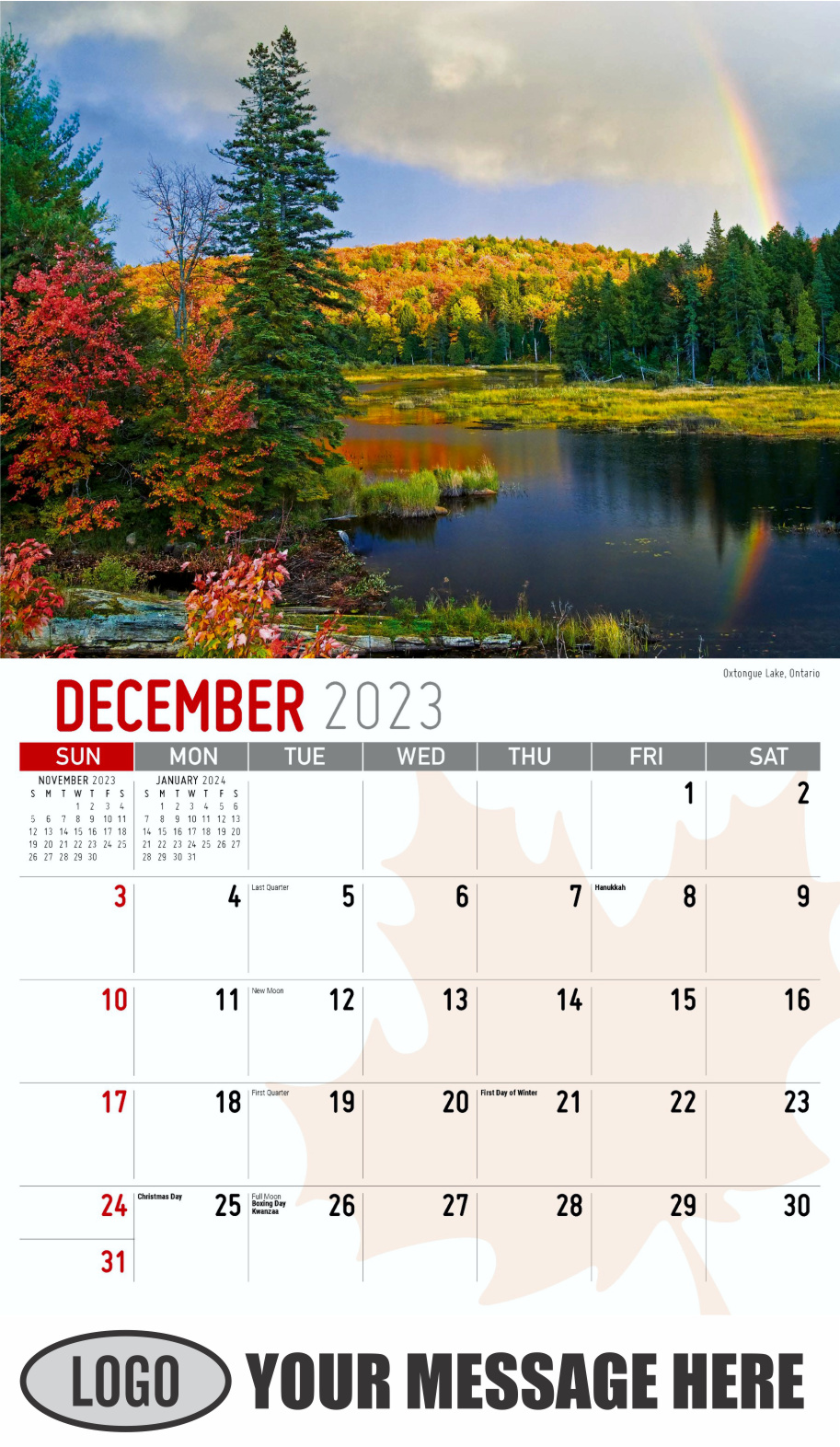 Scenes of Canada 2024 Business Promotion Wall Calendar - December_a