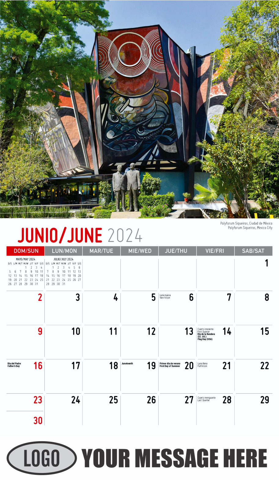 Scenes of Mexico 2024 Bilingual Business Promo Calendar - June