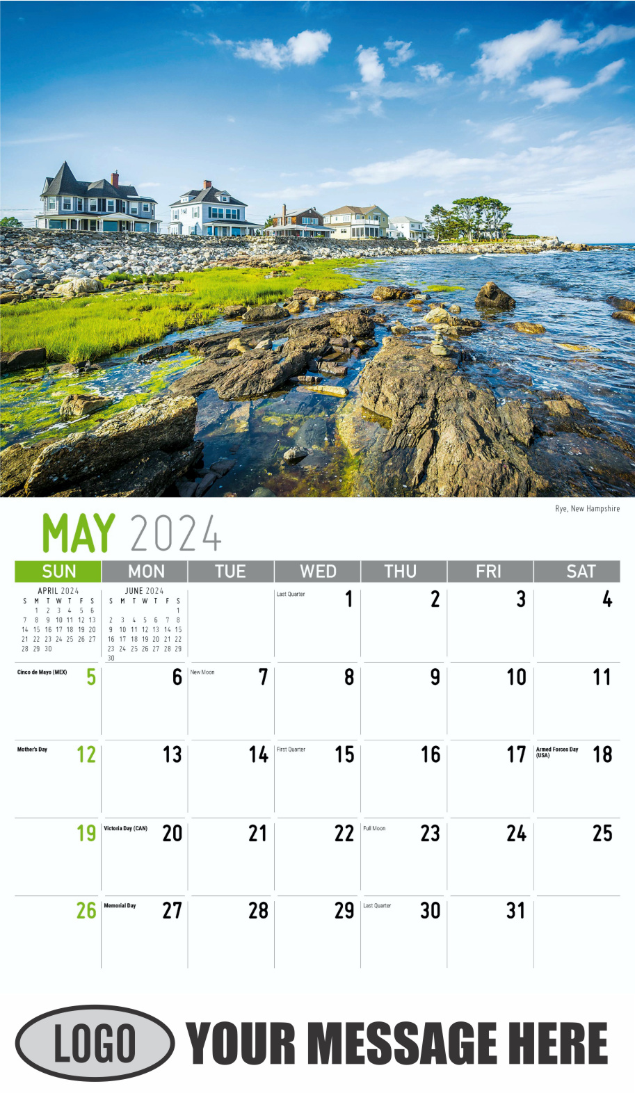 Scenes of New England 2024 Business Advertising Wall Calendar - May