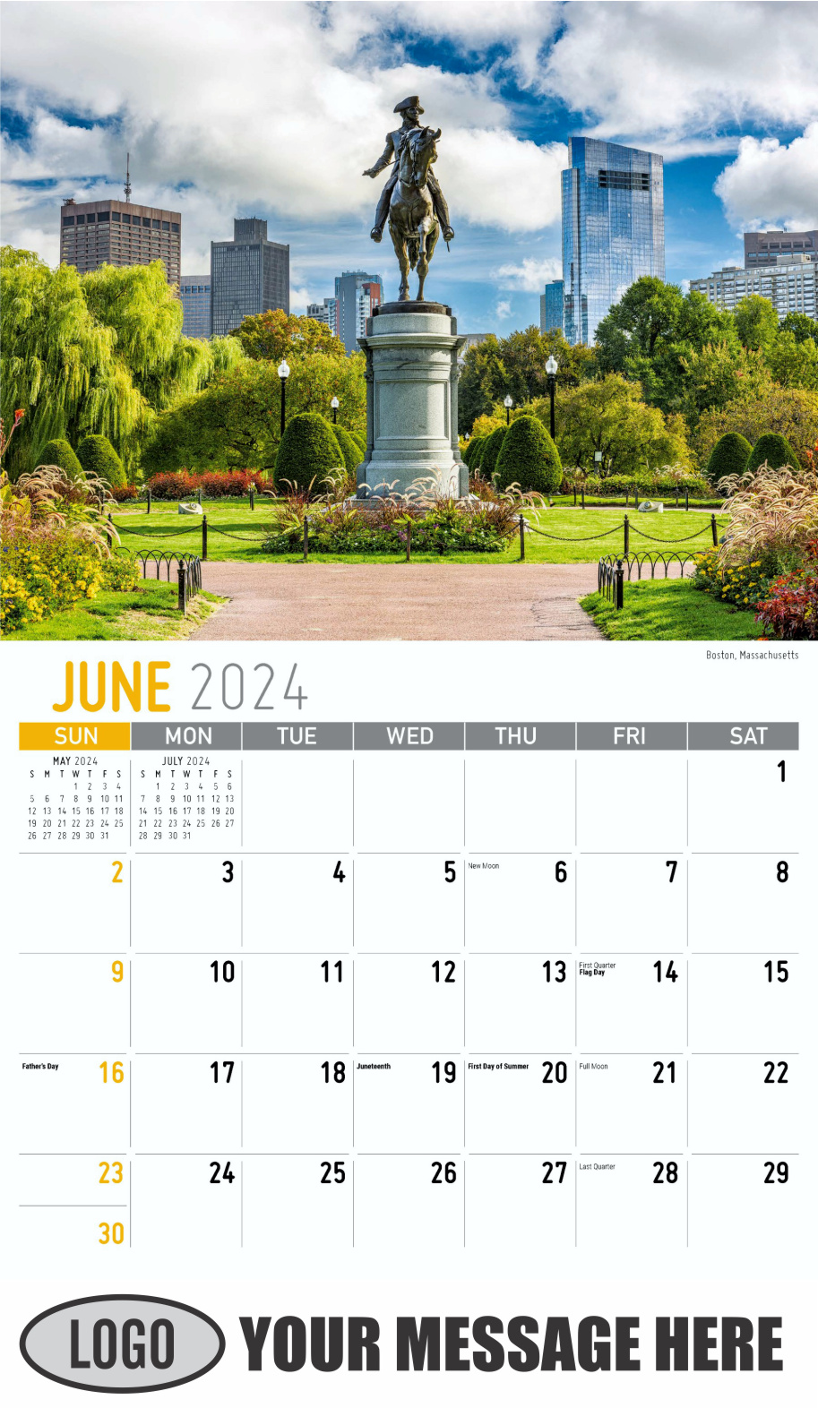 Scenes of New England 2024 Business Advertising Wall Calendar - June
