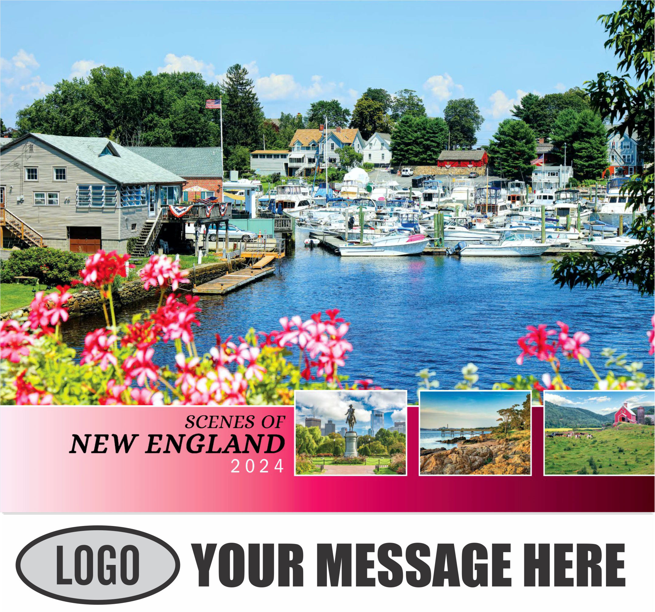Scenes of New England 2024 Business Advertising Wall Calendar - cover