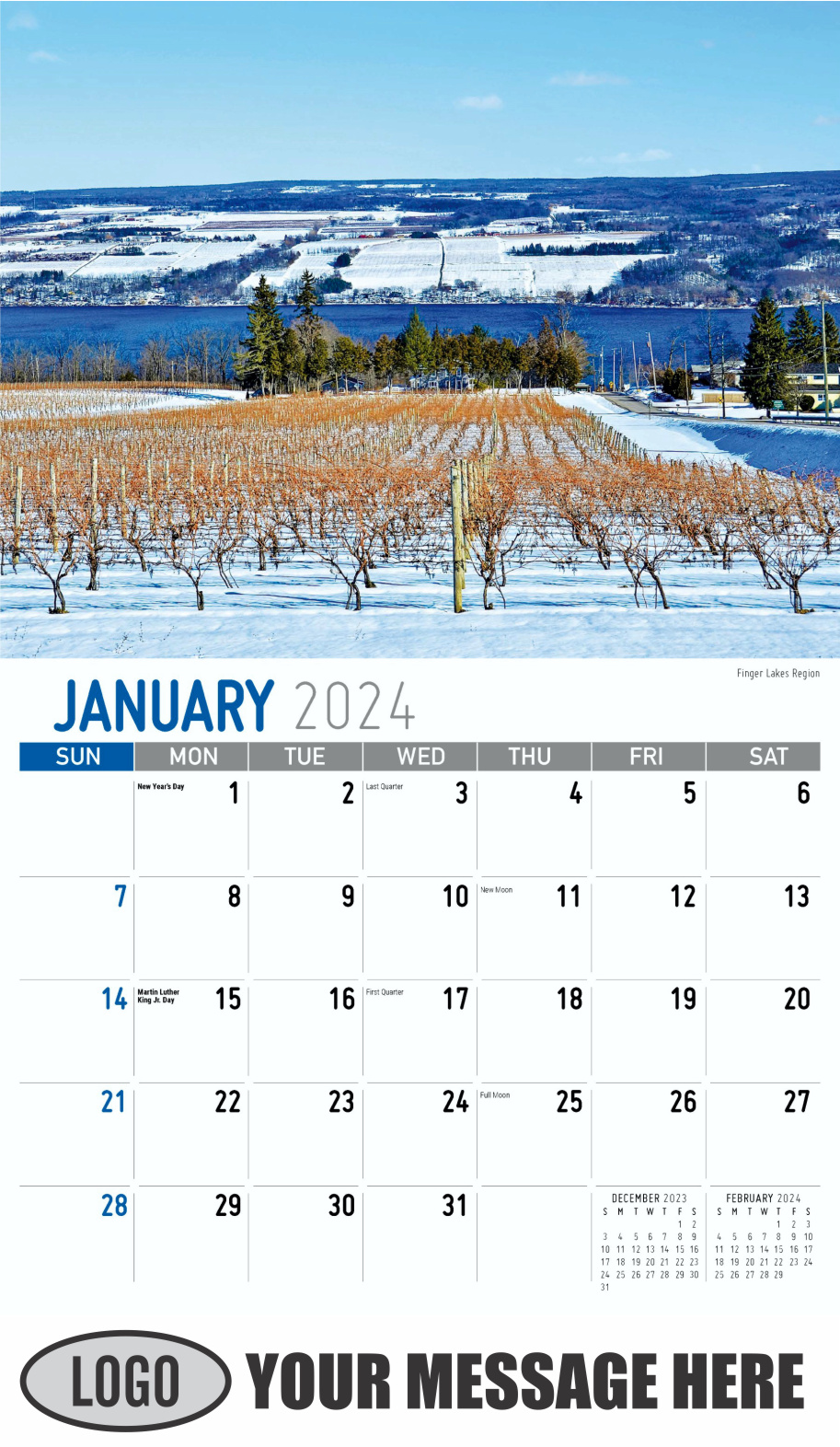 Scenes of New York 2024 Business Promotional Wall Calendar - January