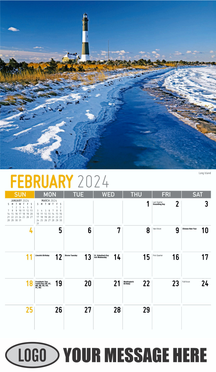 Scenes of New York 2024 Business Promotional Wall Calendar - February