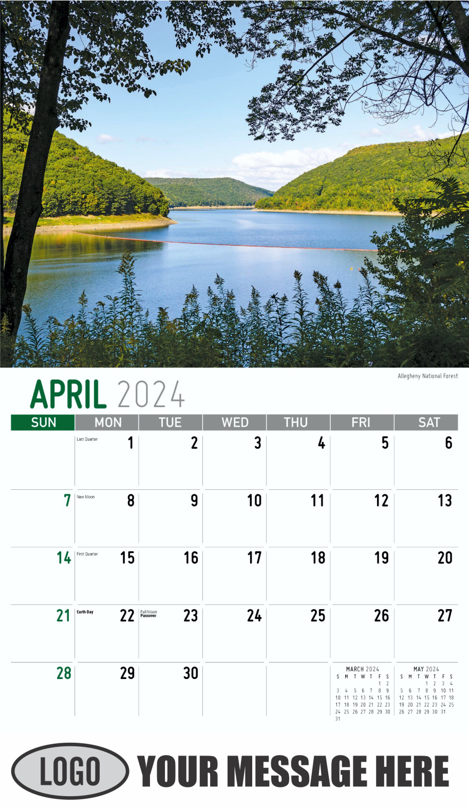 Scenes of New York 2024 Business Promotional Wall Calendar - April