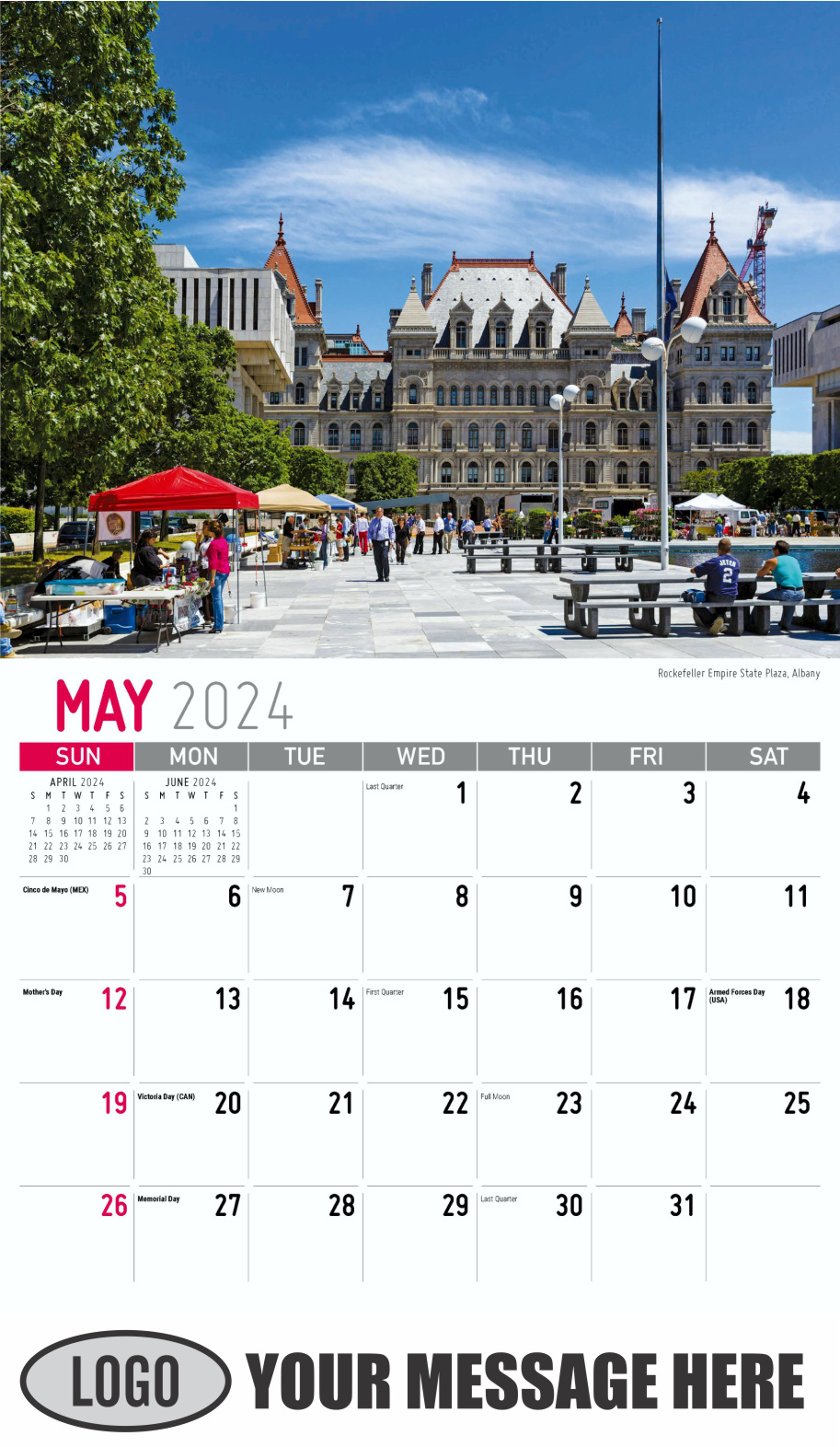 Scenes of New York 2024 Business Promotional Wall Calendar - May