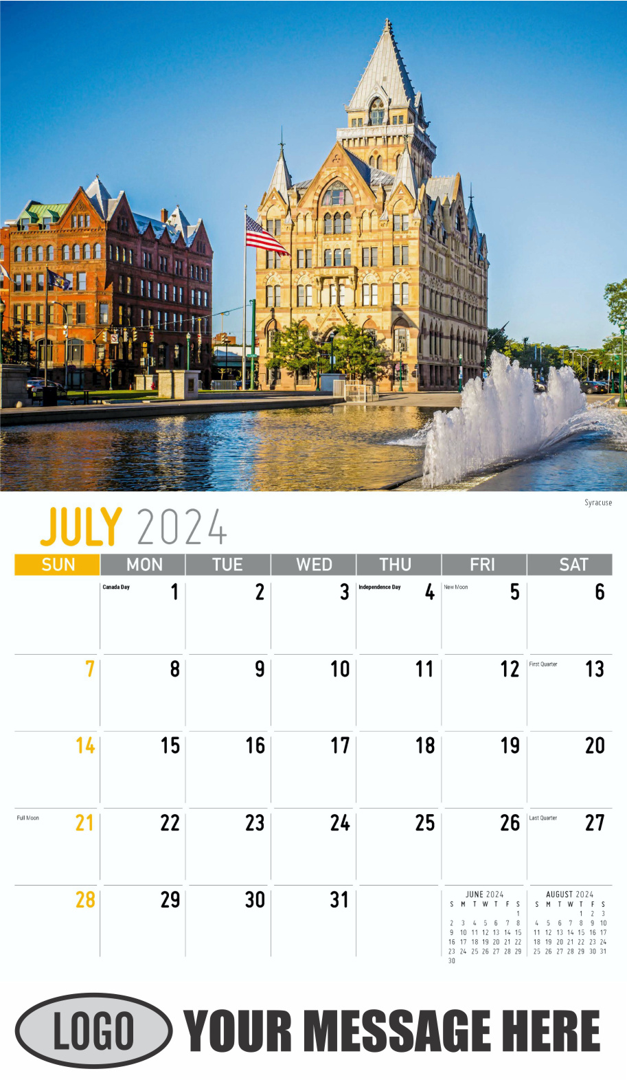 Scenes of New York 2024 Business Promotional Wall Calendar - July