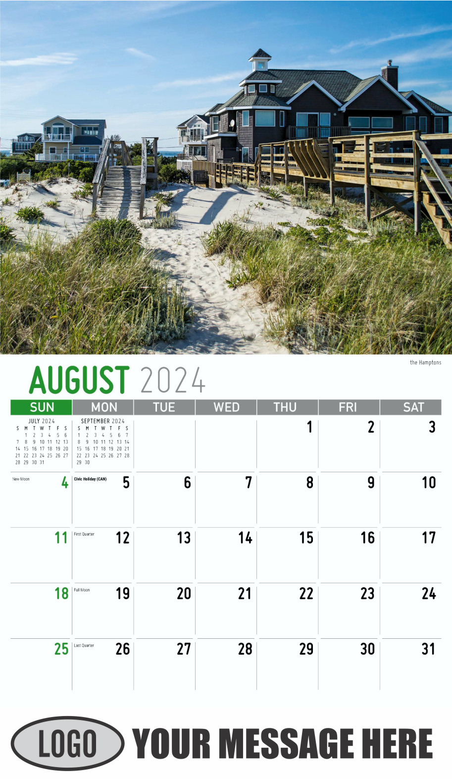 Scenes of New York 2024 Business Promotional Wall Calendar - August