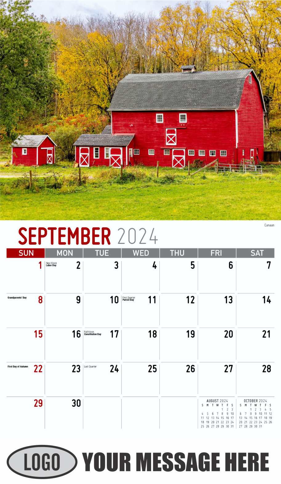 Scenes of New York 2024 Business Promotional Wall Calendar - September