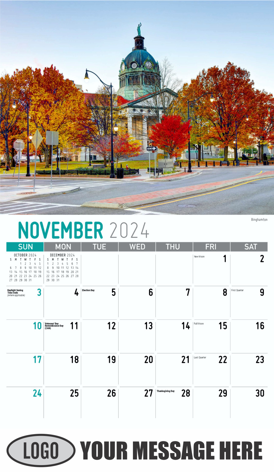 Scenes of New York 2024 Business Promotional Wall Calendar - November