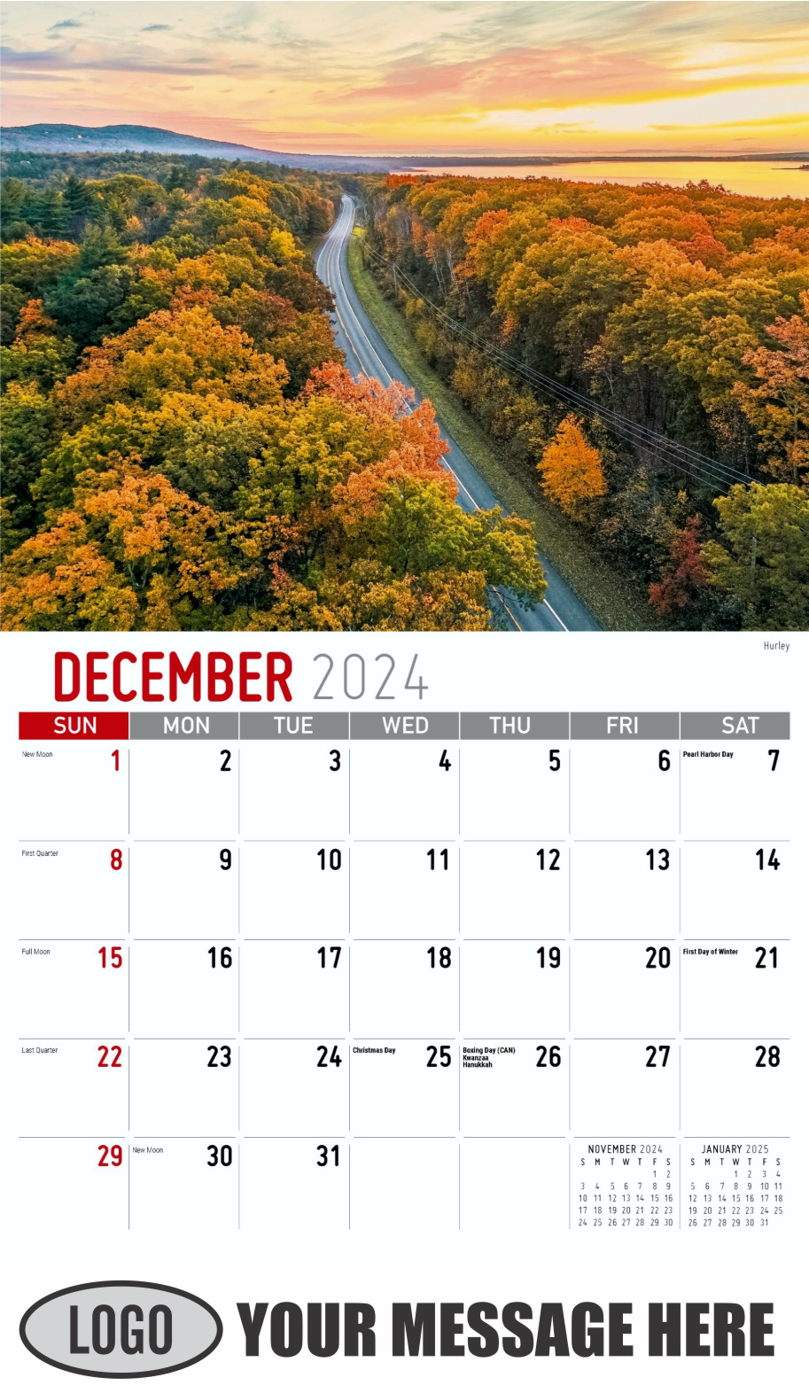 Scenes of New York 2024 Business Promotional Wall Calendar - December