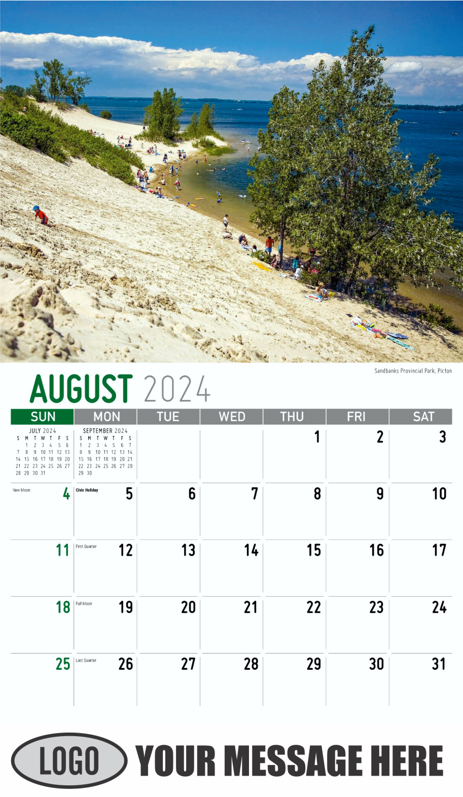 Scenes of Ontario 2024 Business Promo Wall Calendar - August