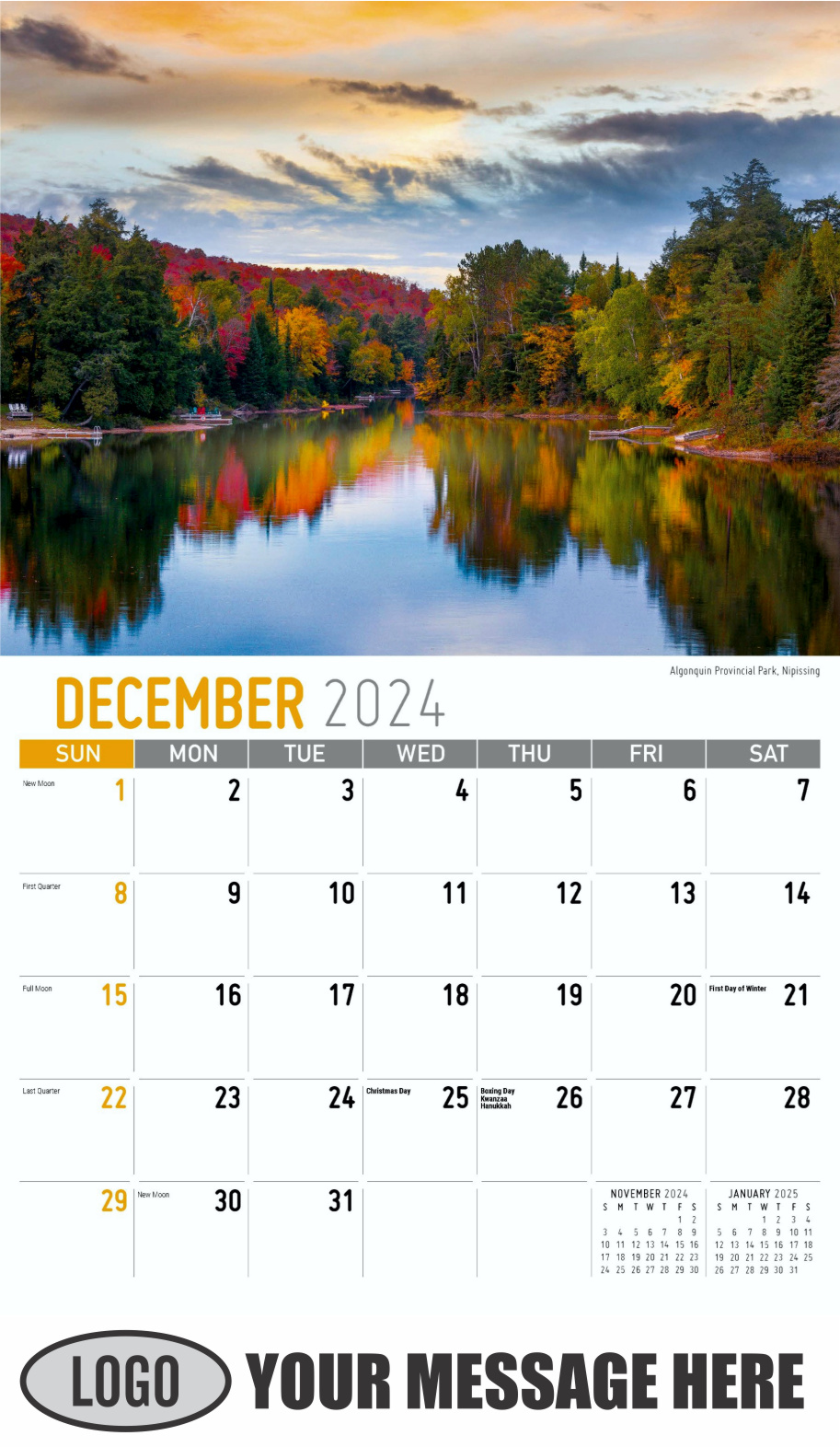 Scenes of Ontario 2024 Business Promo Wall Calendar - December