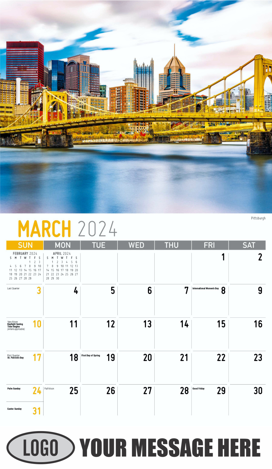 Scenes of Pennsylvania 2024 Business Promotion Calendar - March