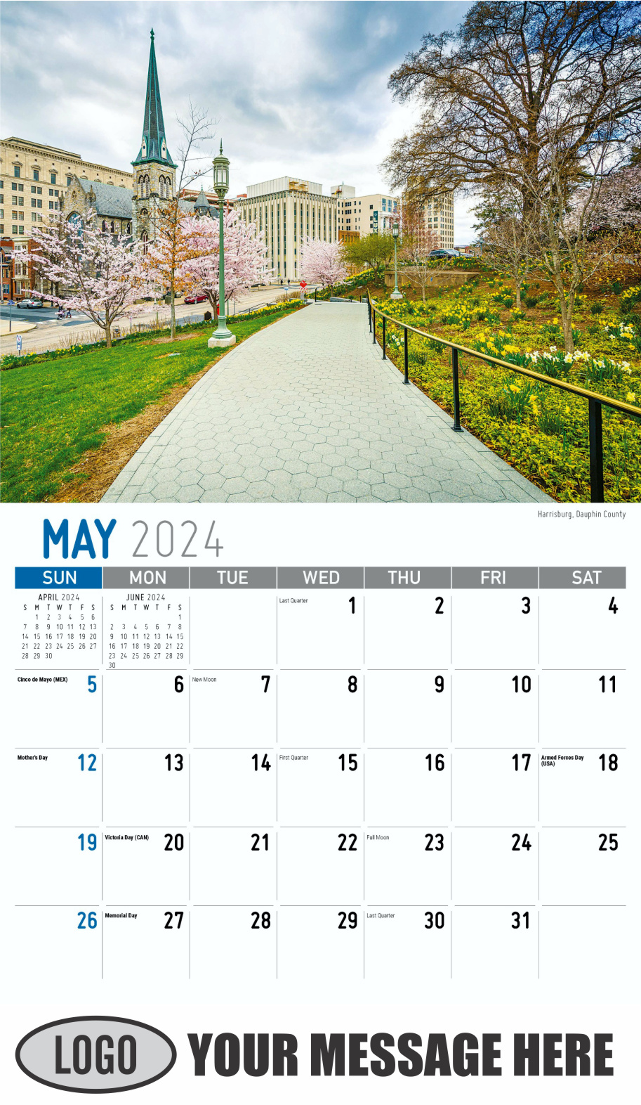 Scenes of Pennsylvania 2024 Business Promotion Calendar - May
