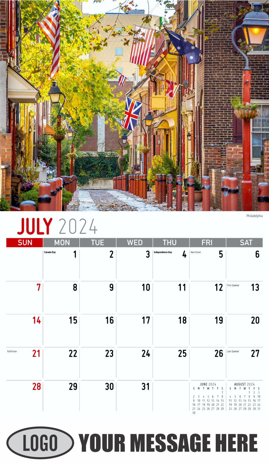 Scenes of Pennsylvania 2024 Business Promotion Calendar - July