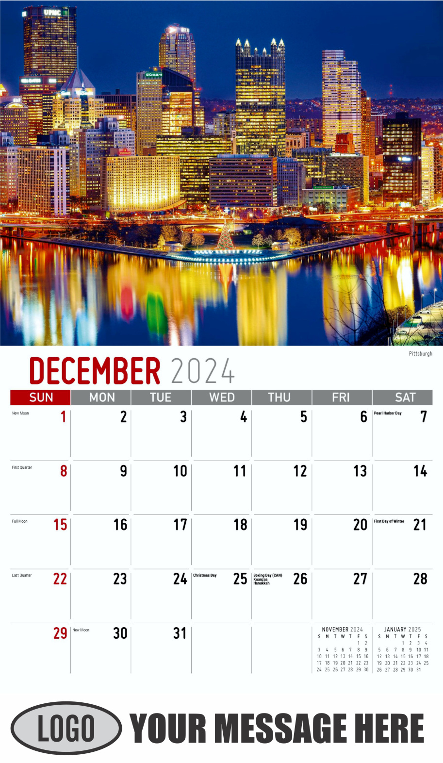 Scenes of Pennsylvania 2024 Business Promotion Calendar - December