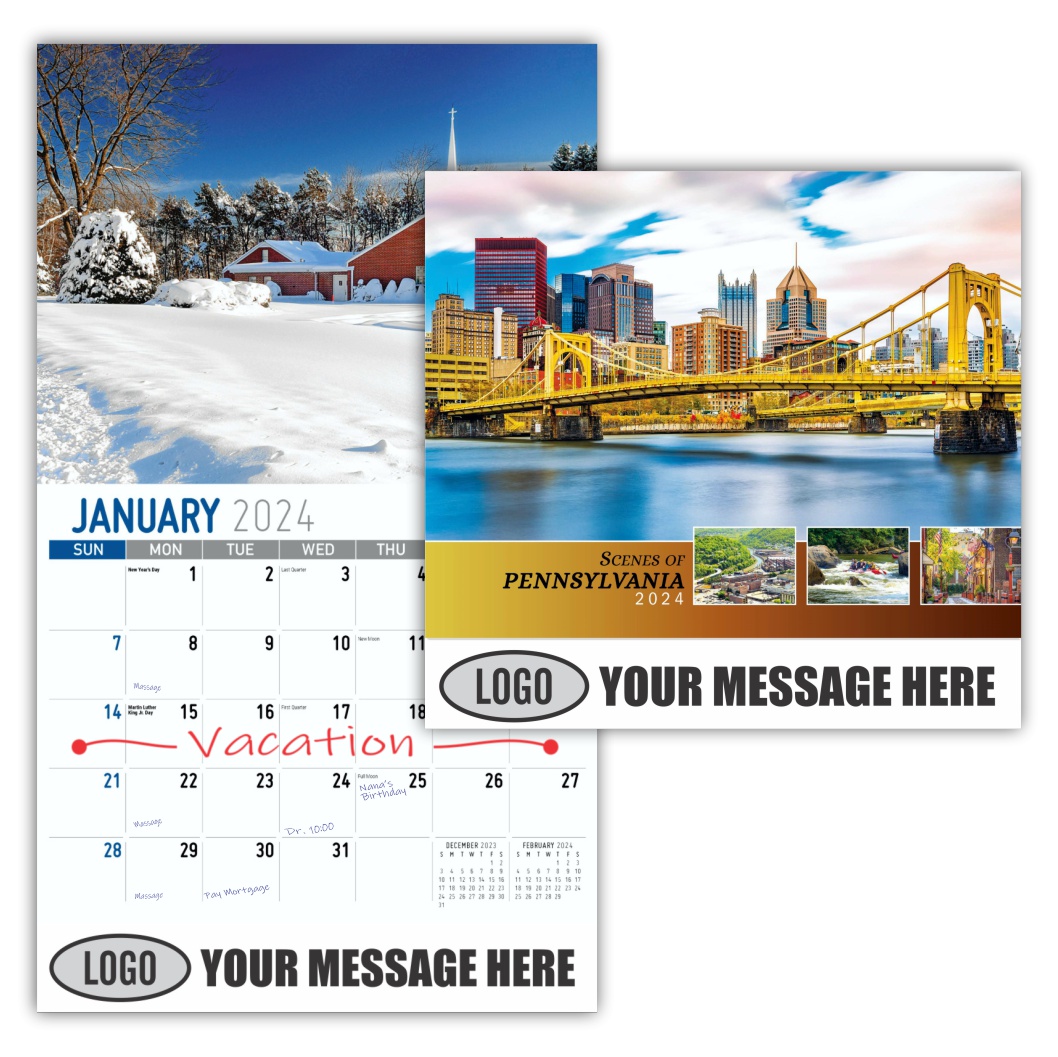 Scenes of Pennsylvania 2024 Business Promotion calendar