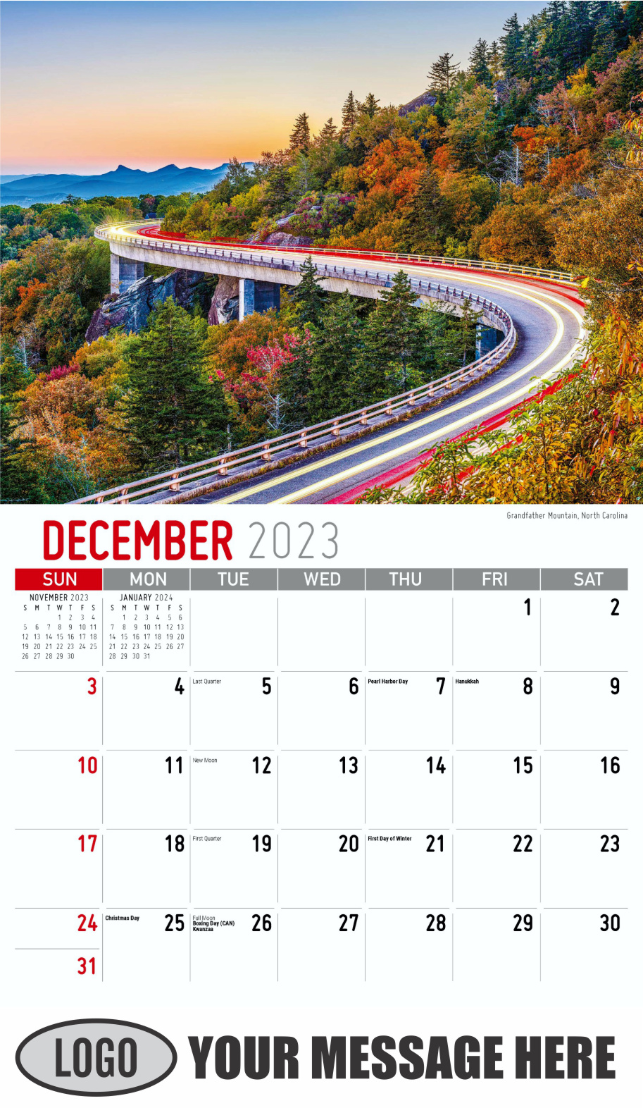 Scenes of Southeast USA 2024 Business Promo Wall Calendar - December_a