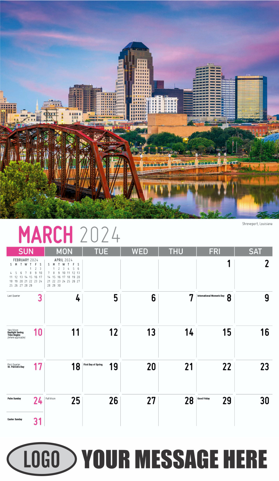 Scenes of Southeast USA 2024 Business Promo Wall Calendar - March
