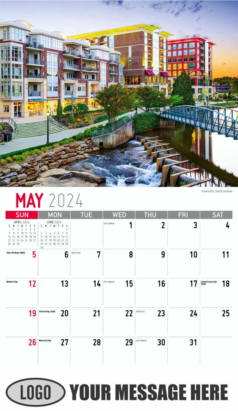 Scenes of Southeast USA 2024 Business Promo Wall Calendar - May