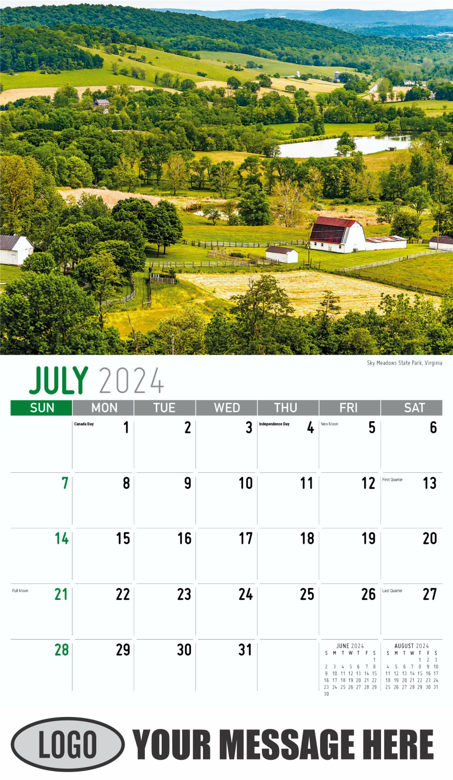 Scenes of Southeast USA 2024 Business Promo Wall Calendar - July