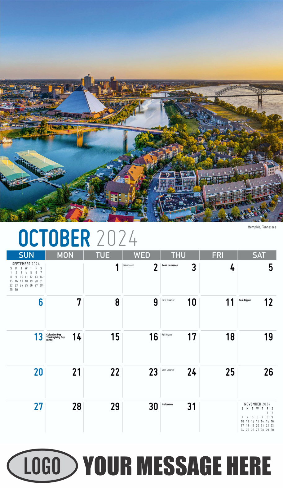 Scenes of Southeast USA 2024 Business Promo Wall Calendar - October