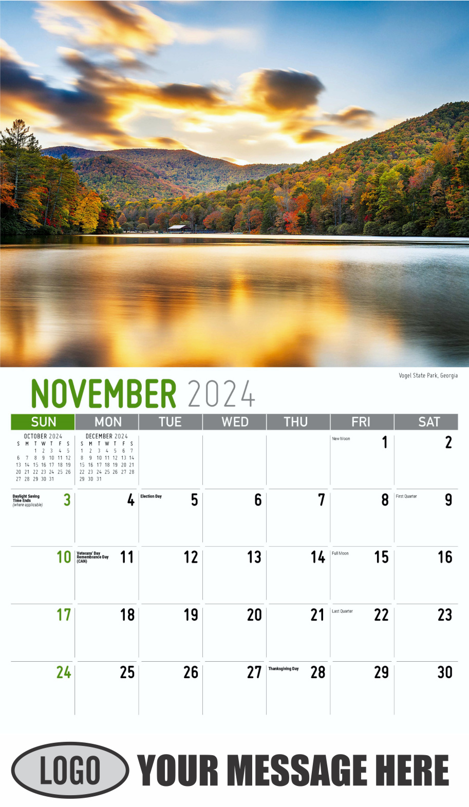 Scenes of Southeast USA 2024 Business Promo Wall Calendar - November