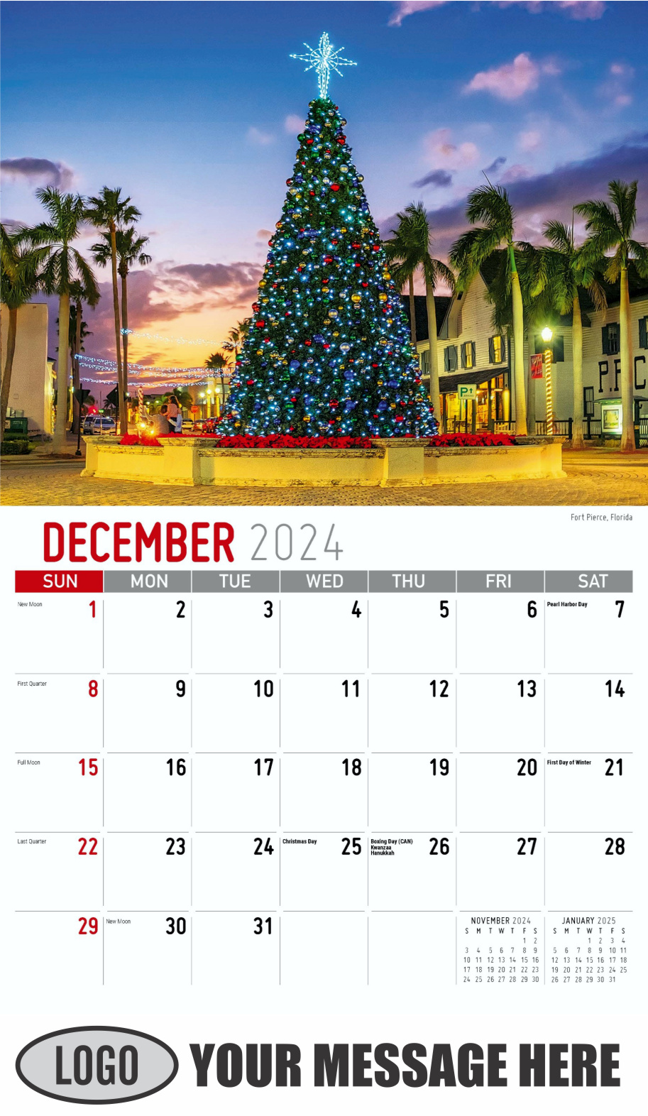 Scenes of Southeast USA 2024 Business Promo Wall Calendar - December