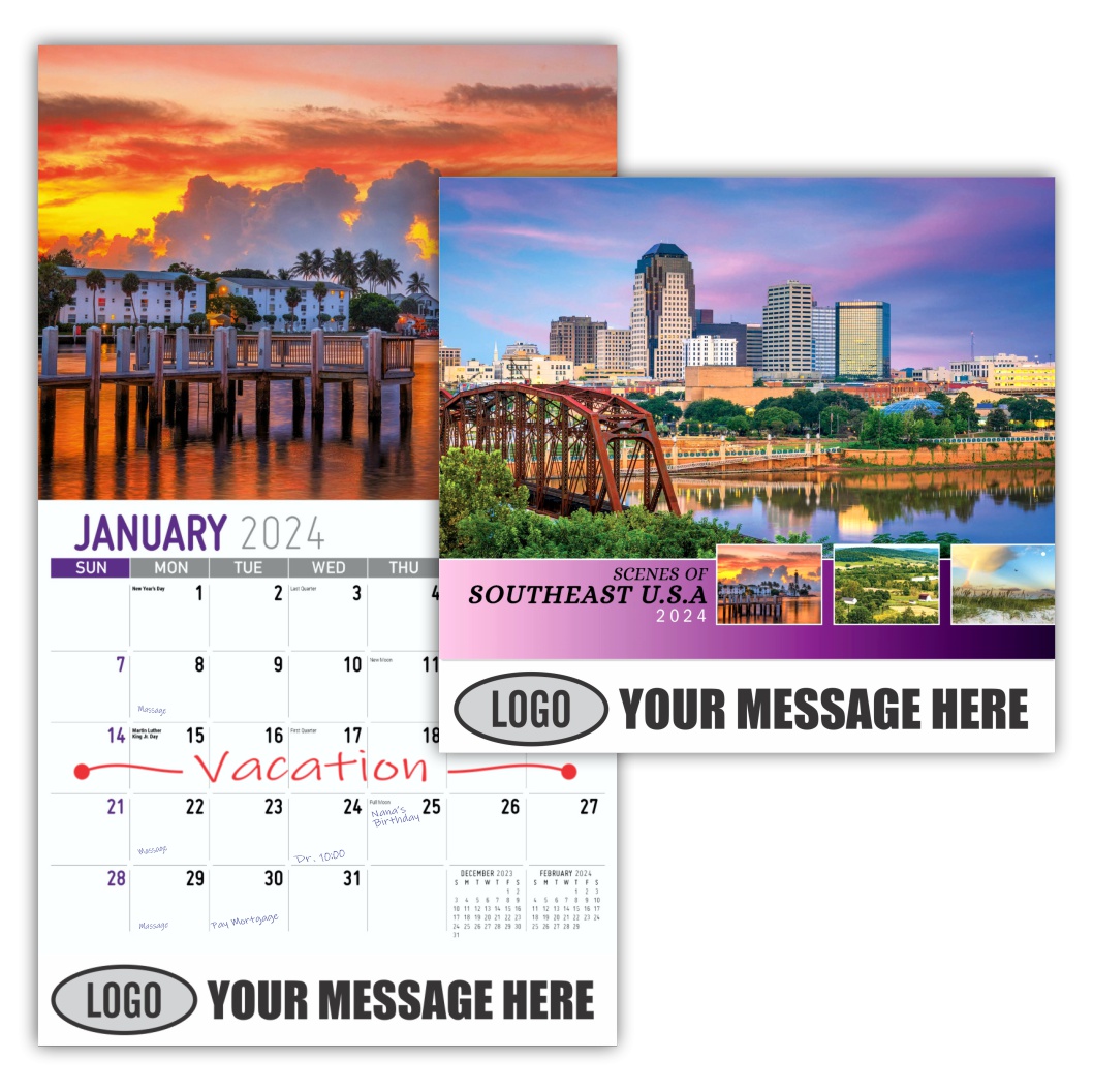 Scenes of Southeast USA 2024 Business Promo Wall calendar