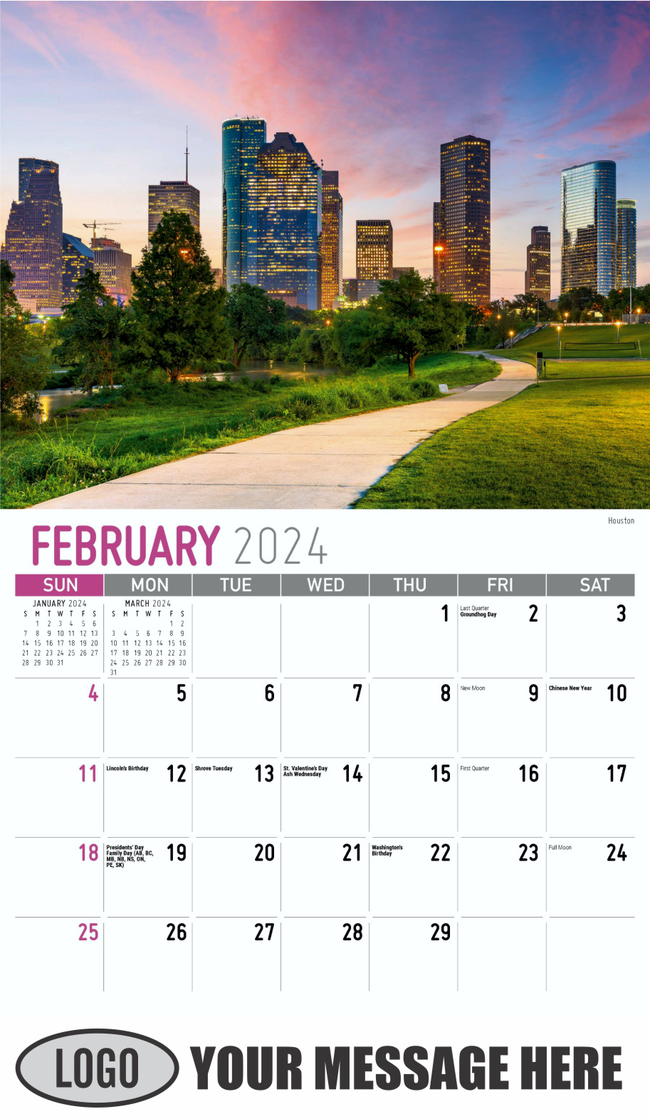 Scenes of Texas 2024 Business Advertising Calendar - February