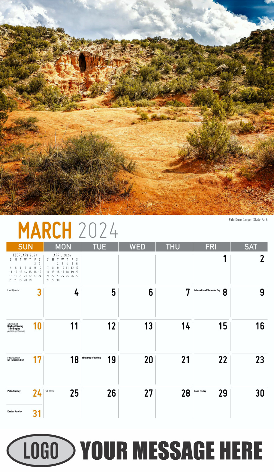 Scenes of Texas 2024 Business Advertising Calendar - March