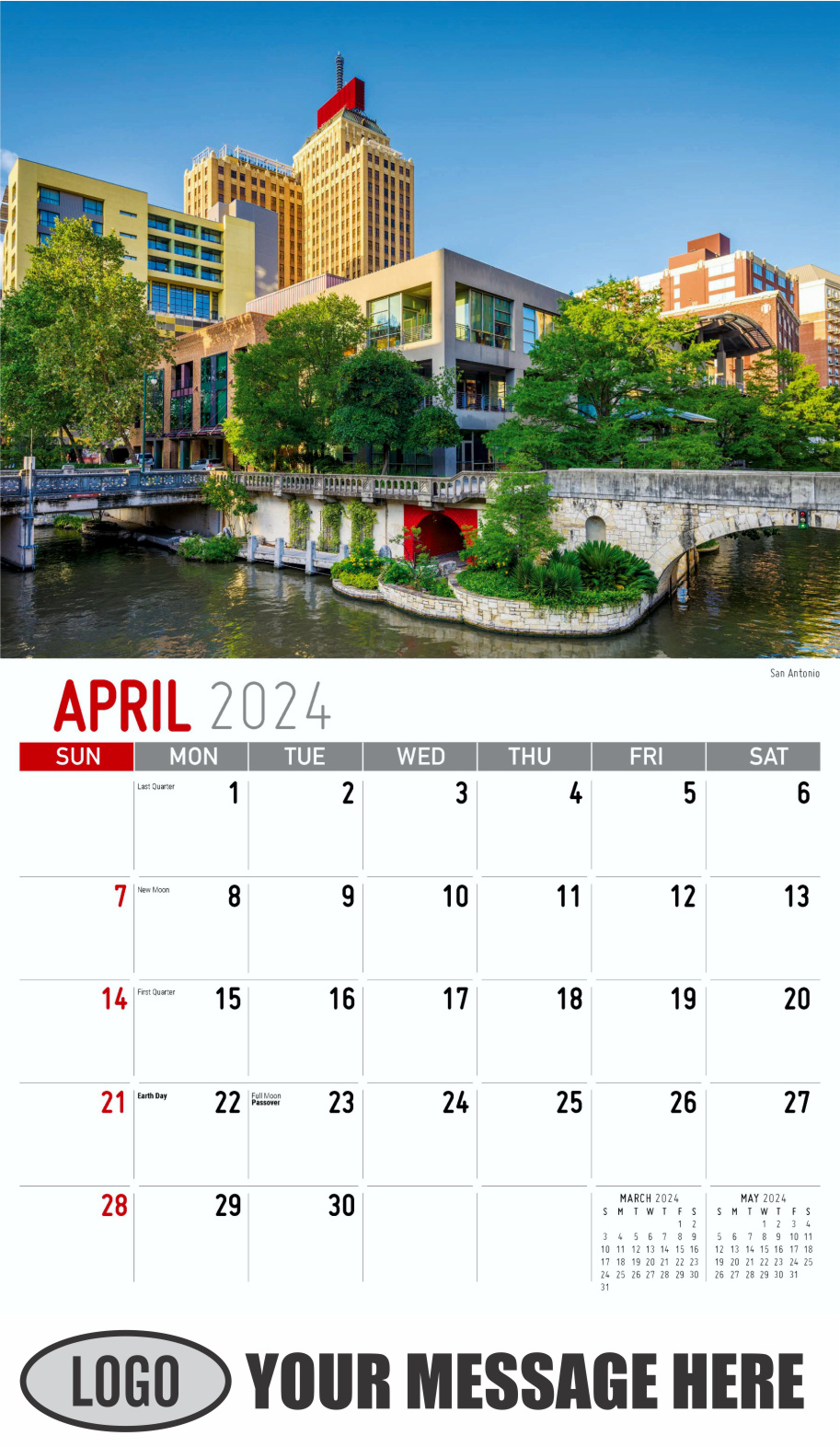 Scenes of Texas 2024 Business Advertising Calendar - April
