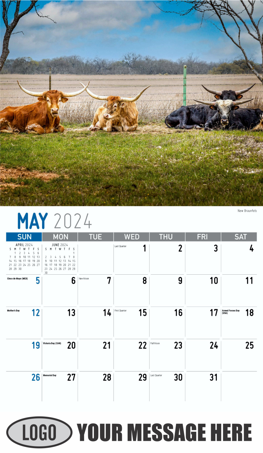 Scenes of Texas 2024 Business Advertising Calendar - May