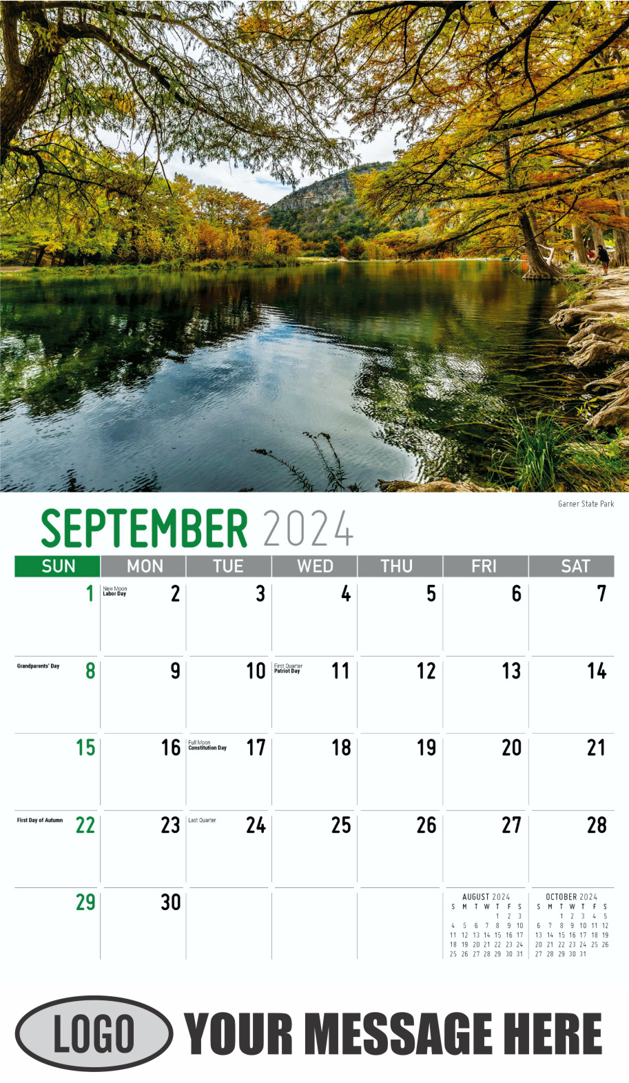 Scenes of Texas 2024 Business Advertising Calendar - September