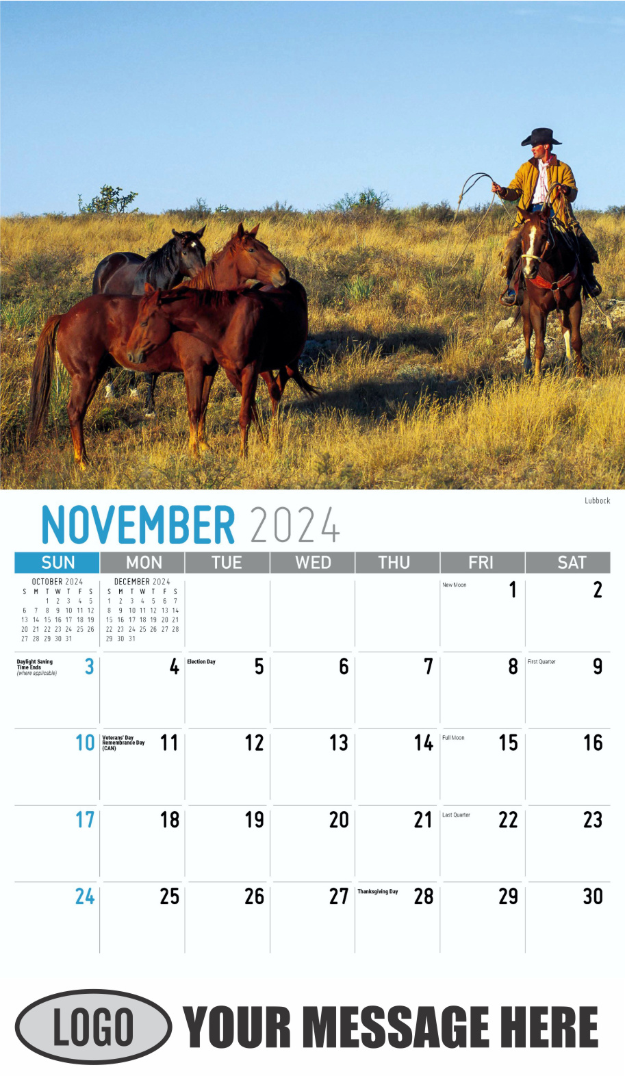 Scenes of Texas 2024 Business Advertising Calendar - November