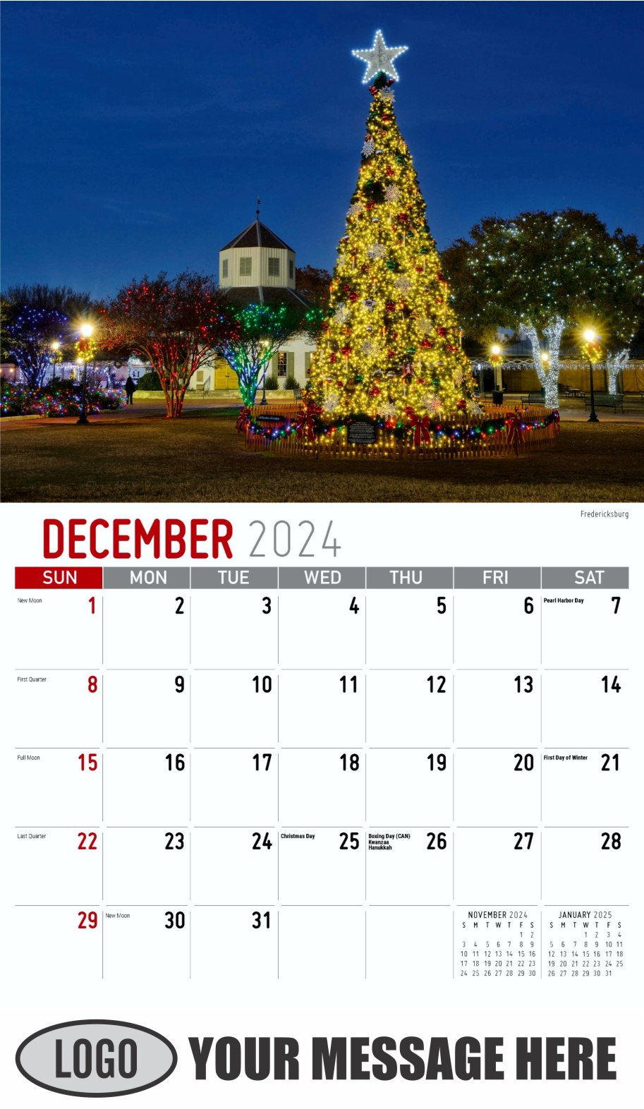 Scenes of Texas 2024 Business Advertising Calendar - December