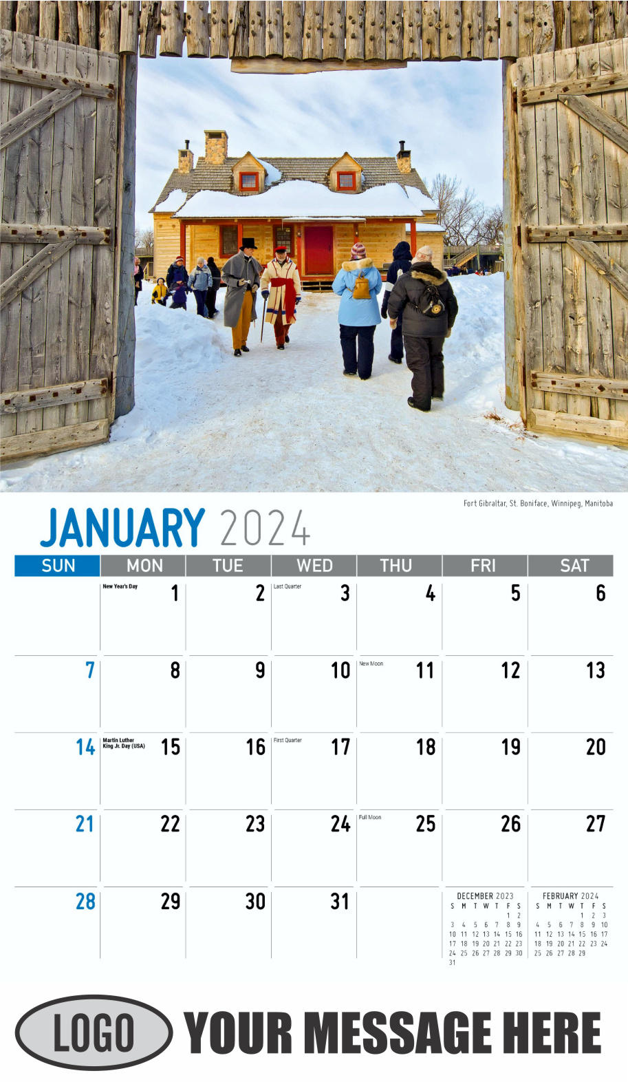 Scenes of Western Canada 2024 Business Promotional Wall Calendar - January