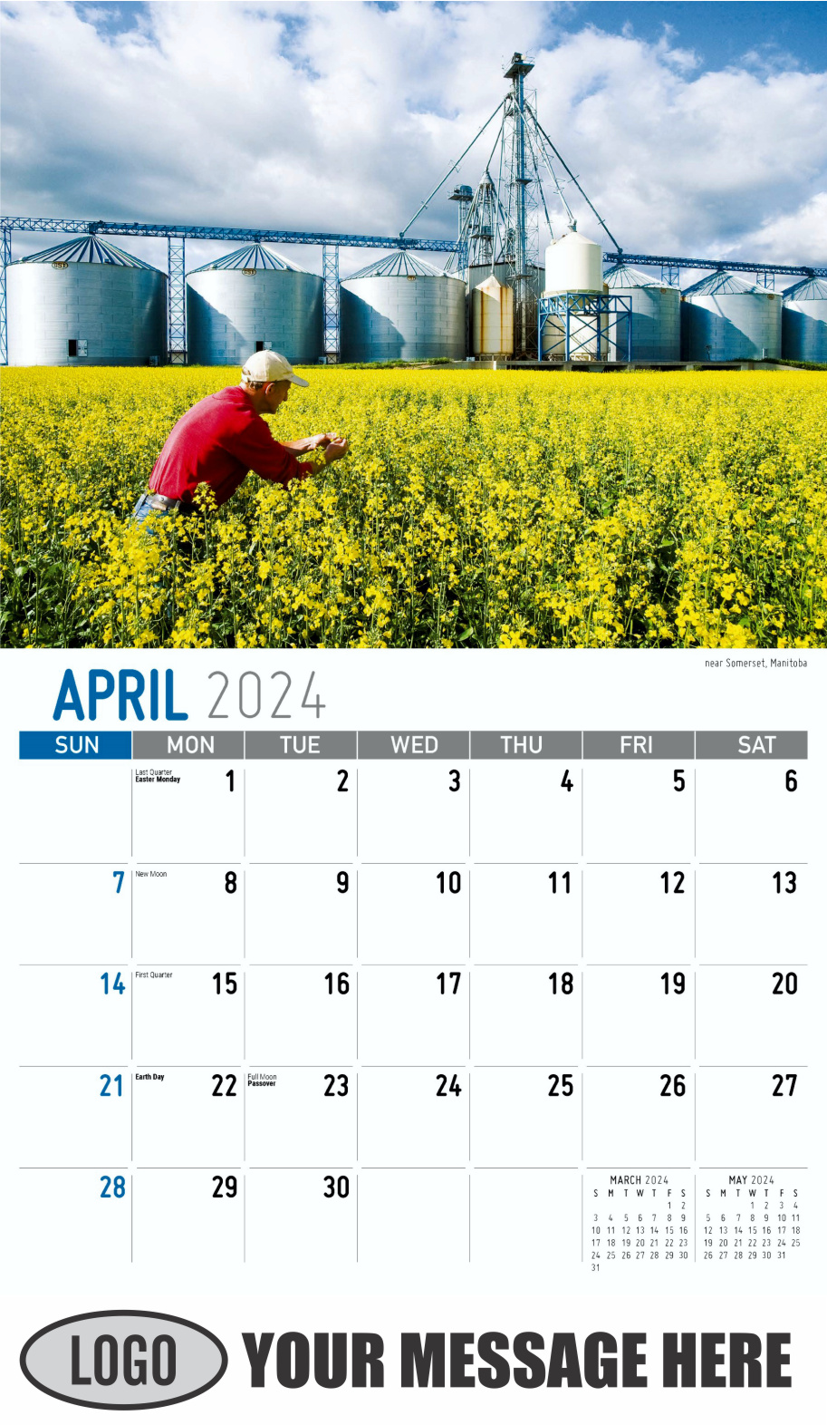 Scenes of Western Canada 2024 Business Promotional Wall Calendar - April