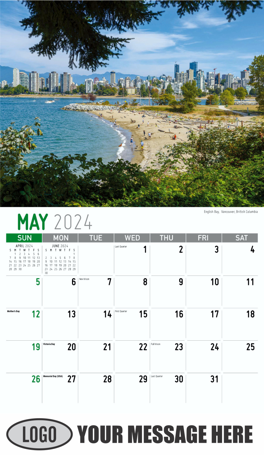 Scenes of Western Canada 2024 Business Promotional Wall Calendar - May