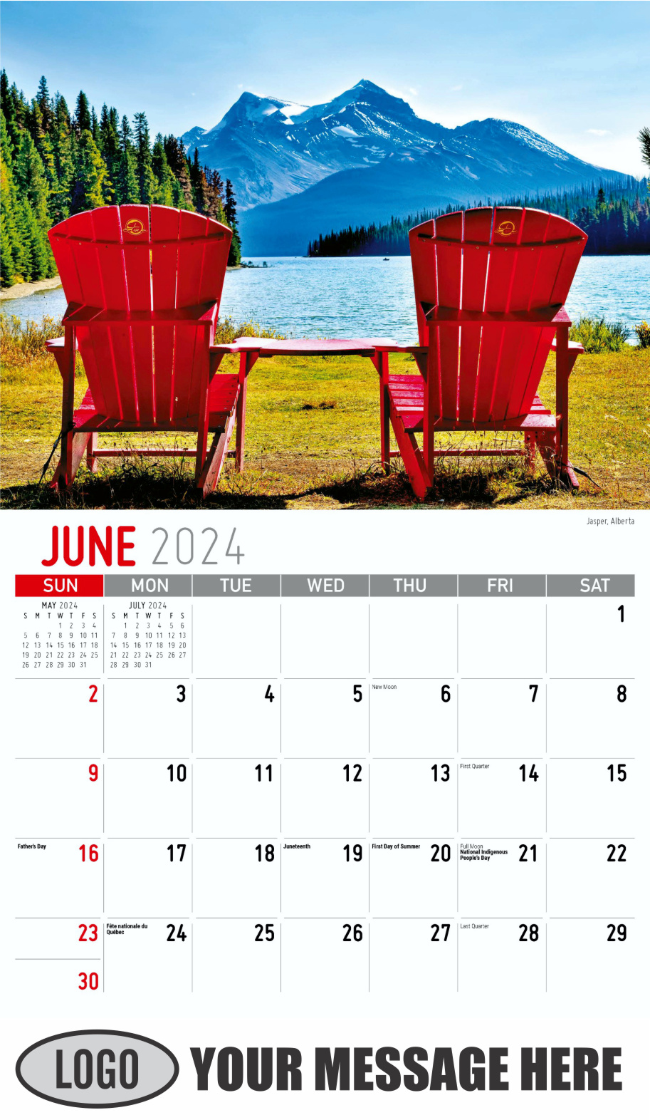 Scenes of Western Canada 2024 Business Promotional Wall Calendar - June