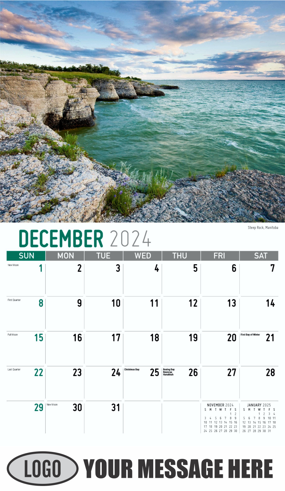 Scenes of Western Canada 2024 Business Promotional Wall Calendar - December