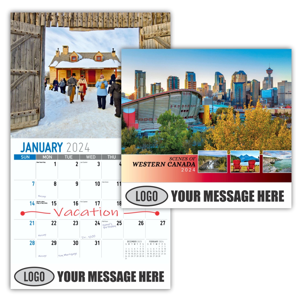 Scenes of Western Canada 2024 Business Promotional Wall calendar