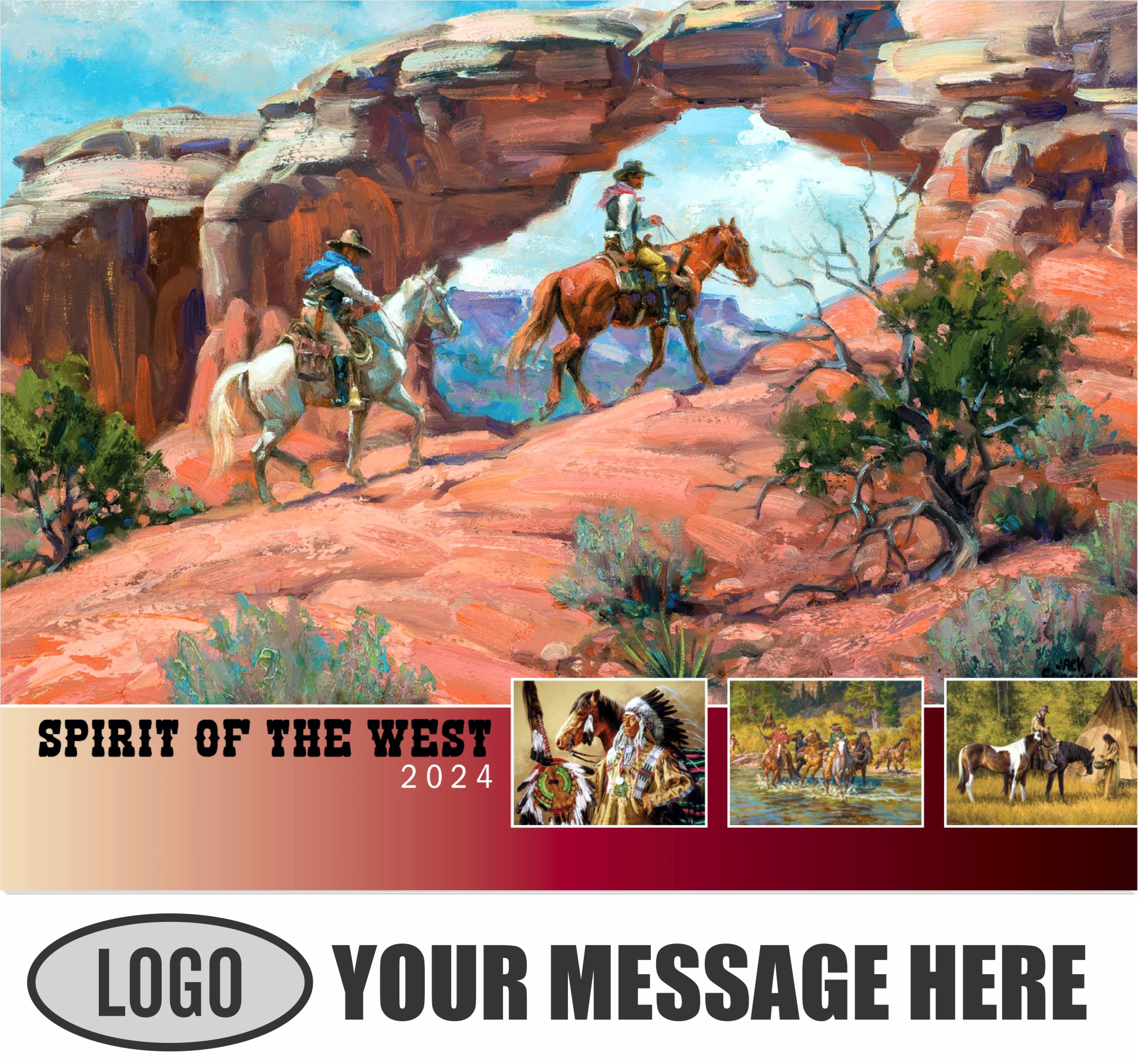 Spirit of the Old West 2024 Old West Art Business Promo Wall Calendar - cover