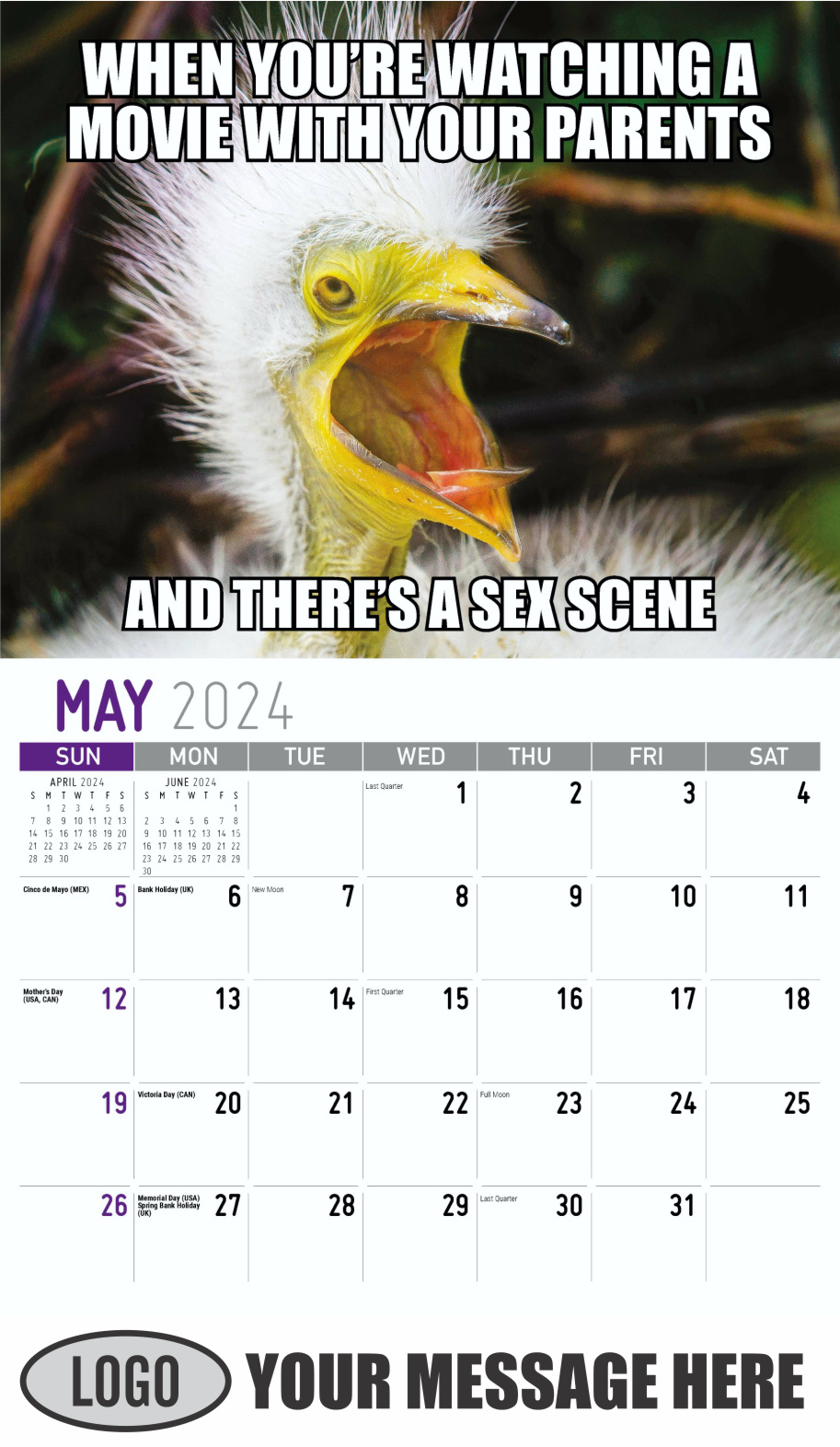 The Memeing of Life 2024 Business Advertising Wall Calendar - May