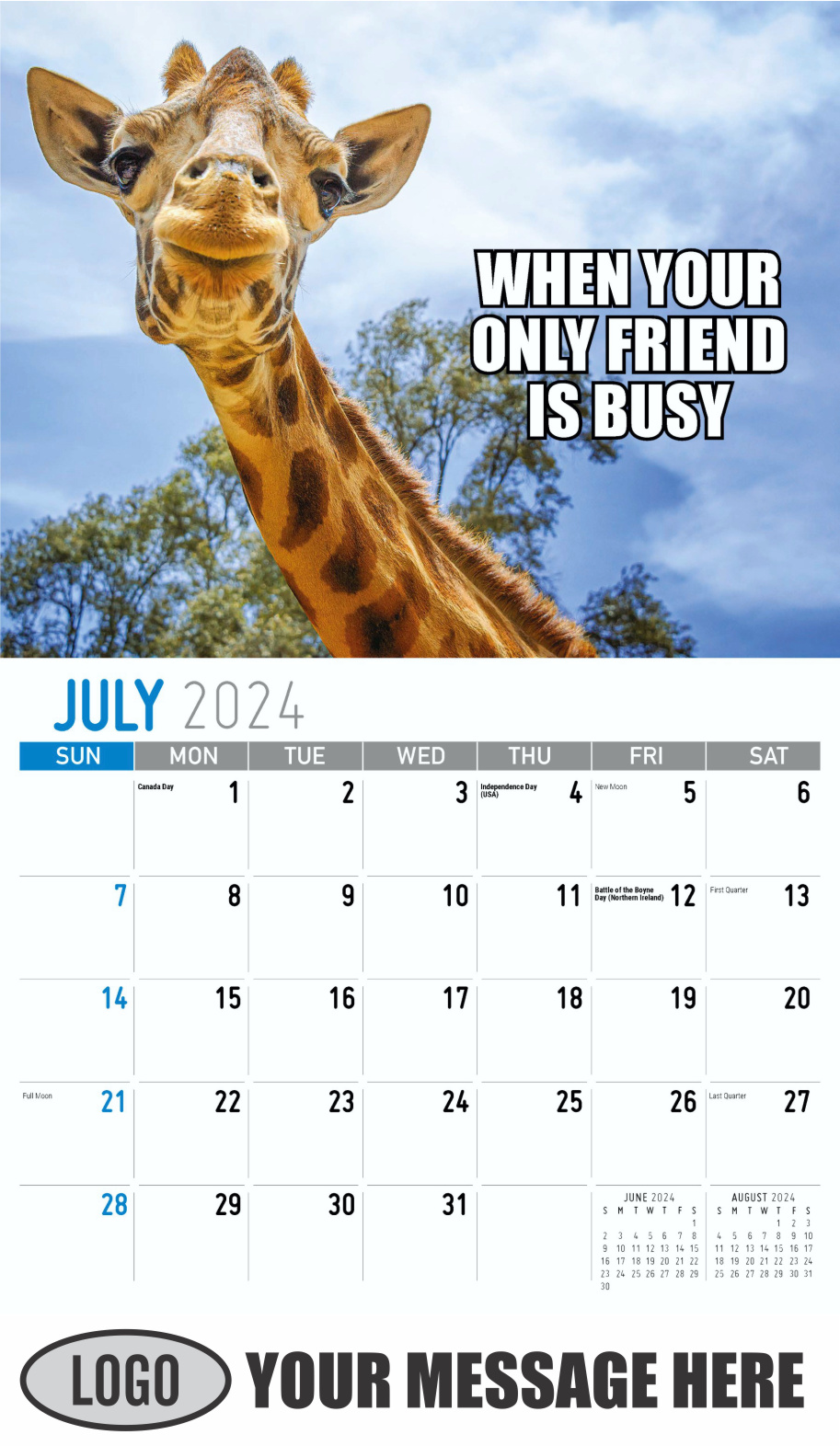 The Memeing of Life 2024 Business Advertising Wall Calendar - July